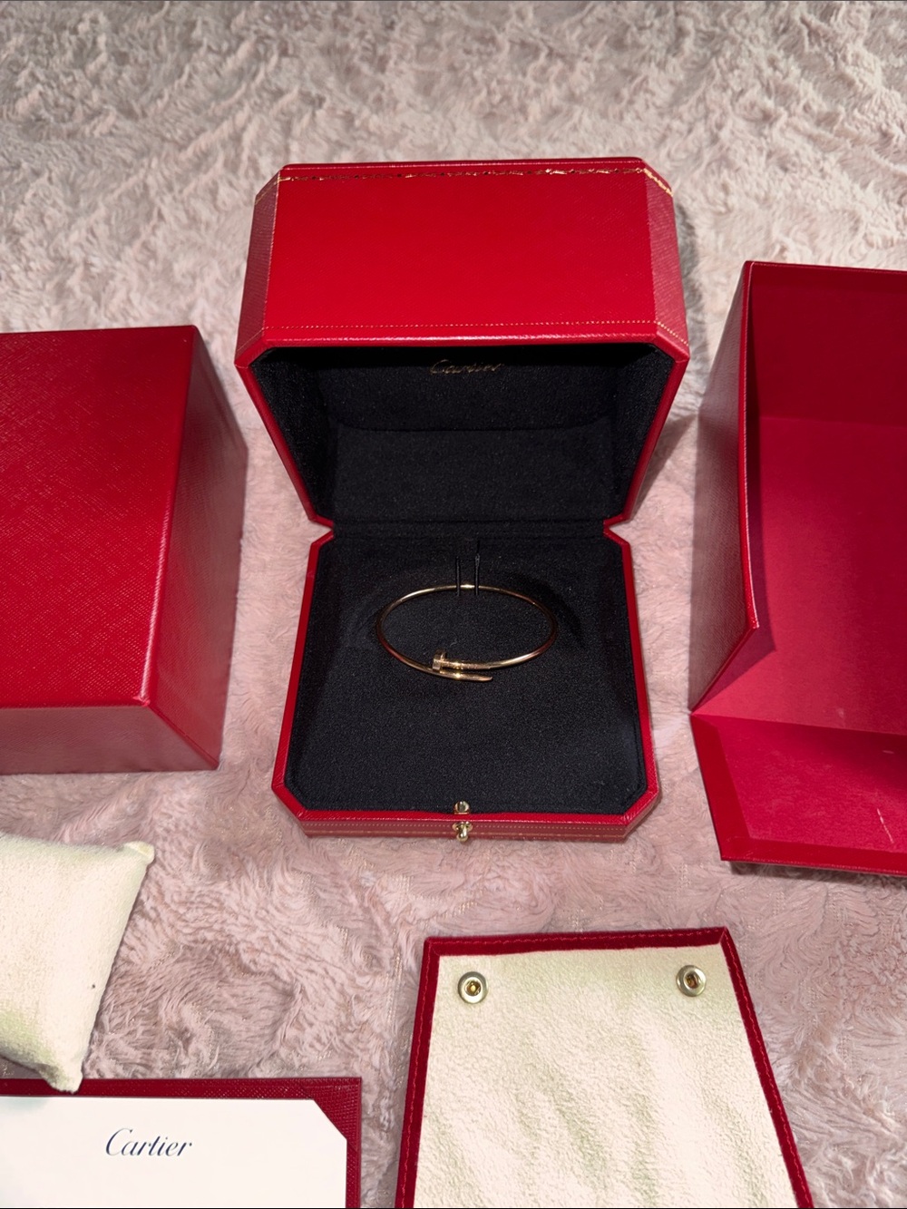 Cartier Pink/Rose Gold Juste un ClouScrew Motif Bangle Bracelet - 18k Rose Gold - Picture 4 of 16